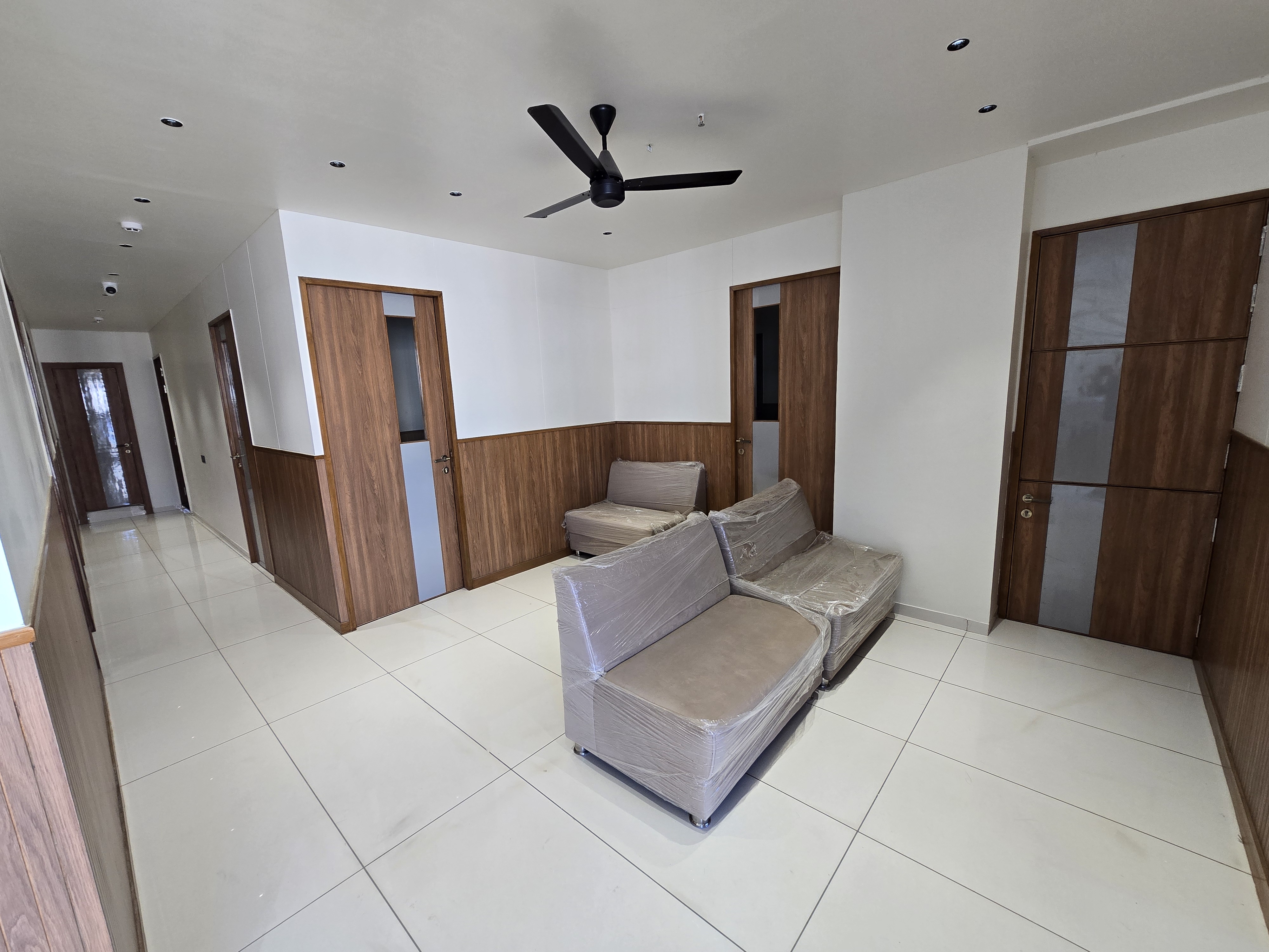 A comfortable and bright waiting area for patients.